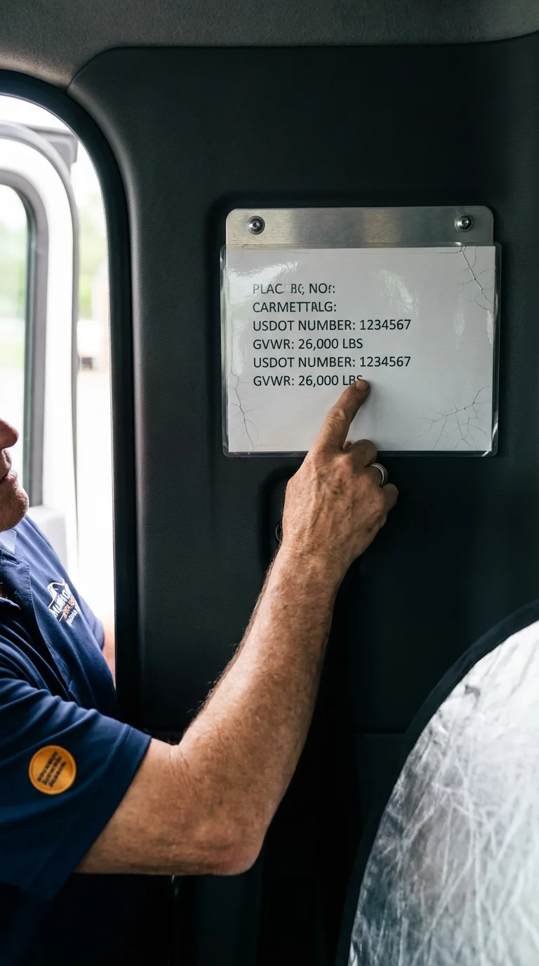USDOT licensing placard verification in Capitan